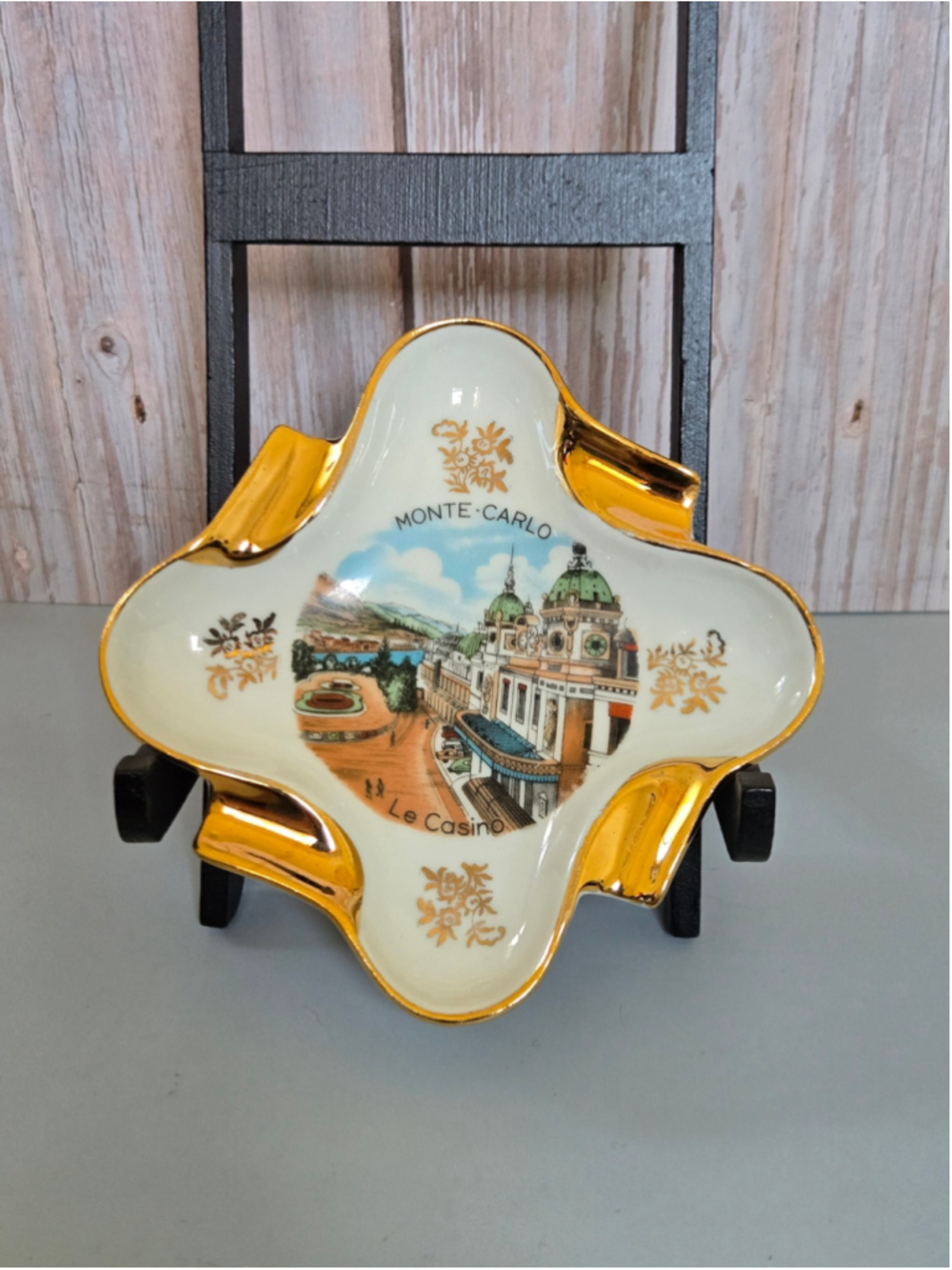 Vintage Limoges France Ashtrays Nice Monte Carlo Casino Gold Trim Pair